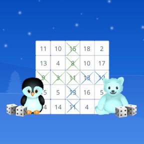 4 op een rij: Sommen tot 20 - Winter