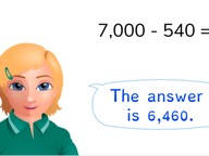 Subtraction to 10,000 with simple numbers