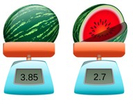 Estimated and exact difference with decimal numbers with 1 and 2 decimal places