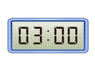 Writing time: Digital clock with whole hours 