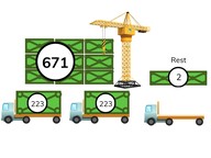 Delen van een getal t/m 1000 door een getal <10 met rest