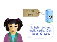 Rekenen met eenvoudige bedragen via omrekenen met inhoud