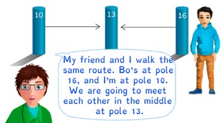 Determining the central value of two numbers