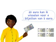 Wisselen van munten en biljetten t/m 20 euro