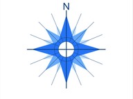 Use a compass rose to identify cardinal directions on a map
