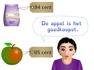 Vergelijken van bedragen t/m 100 cent