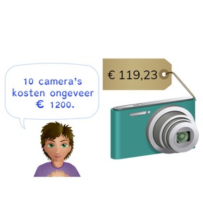 Schattend vermenigvuldigen met kommabedragen boven 1000