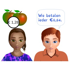 Halveren van een kommagetal