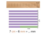 Subtracting mm and cm