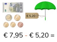 Aftrekken met kommabedragen t/m 20 euro