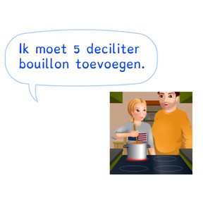 Aflezen van een maatbeker in deciliter