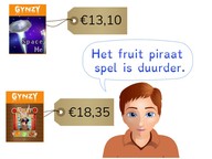 Vergelijken van kommabedragen t/m 20 euro