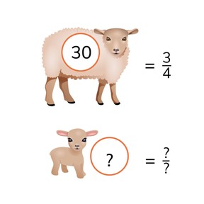 Determine the missing portion of a set using a fraction
