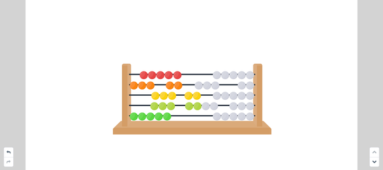 Example of a virtual abacus on an interactive whiteboard