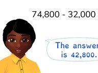 Subtraction to 100,000 with simple numbers