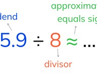 Estimated division with decimal numbers with 1 or 2 decimal places