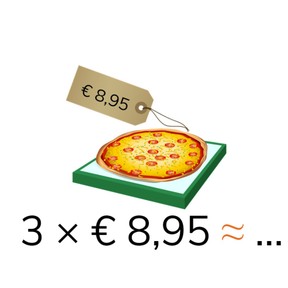 Schattend vermenigvuldigen met kommabedragen t/m 100 euro