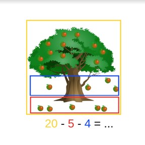 Subtraction to 20 with three or more numbers