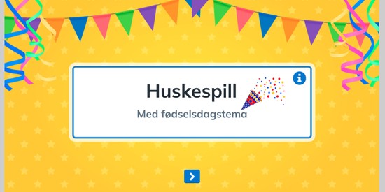 Huskespill: Med fødselsdagstema 