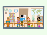 Scène de vocabulaire : À l'école - Loisirs créatifs