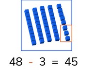 Subtraction to 50 without crossing ten with subtrahends <10