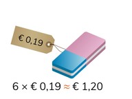 Schattend vermenigvuldigen met kommabedragen <1 euro