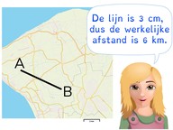 Berekenen van een afstand met schaal