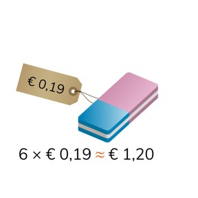 Schattend vermenigvuldigen met kommabedragen <1 euro