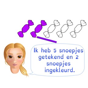 Kleuren en tekenen van hoeveelheden t/m 5