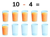 Subtraction from 10 with numbers to 10