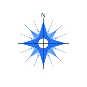 Use a compass rose to identify cardinal directions on a map