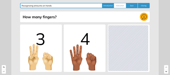 An example of a smartboard lesson that teachers kindergarten students to count