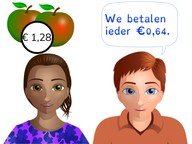 Halveren van een kommagetal
