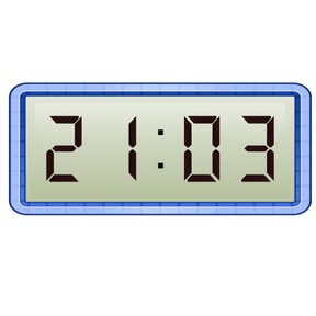 Aflezen van digitale klok met minuten in hoge tijden