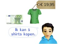 Schattend delen met kommabedragen t/m 100 euro