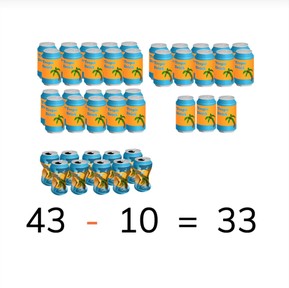 Subtracting numbers to 100 using tens