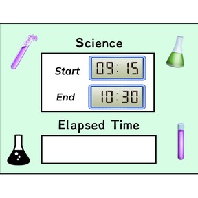 Time difference: Digital clocks with quarter hours
