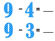 Subtraction to 10 with one more or one less