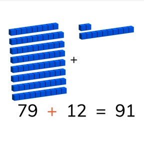 Addition to 100 crossing tens with addends >10
