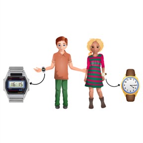 Koppelen van analoge klokken aan digitale klokken met minuten