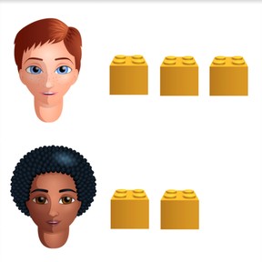 Recognizing equal and unequal halves of quantities