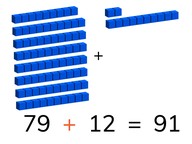 Addition to 100 crossing tens with addends >10