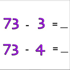 Subtraction to 100 via one more/one less