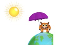 Build to reduce the warming effect of sunlight on an area