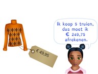Vermenigvuldigen met kommabedragen t/m 1000 euro
