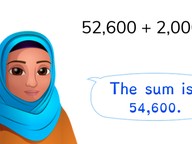 Addition to 100,000 with simple numbers