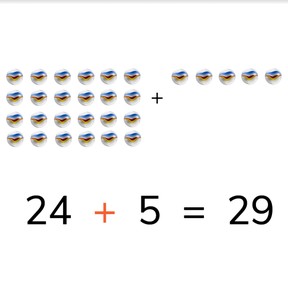Addition to 30 without regrouping numbers