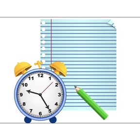 Writing Time: Analog Clock with 10 and 5 Minutes