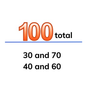 Decomposing and composing 100 from round numbers
