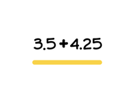 Addition with decimal numbers up to the hundredths place